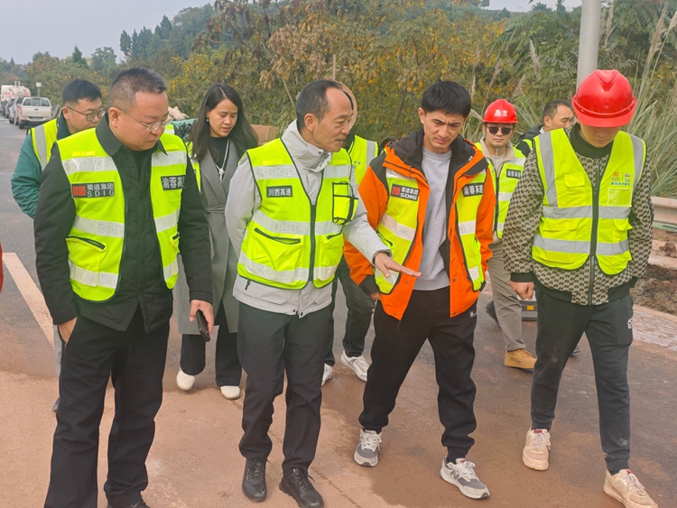川西公司党委副书记、总经理何雁到渝蓉高速督导检查应急抢险工作